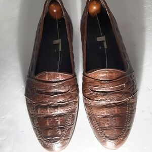 Avventura  Crocodile Skin Embossed Men's Loafers